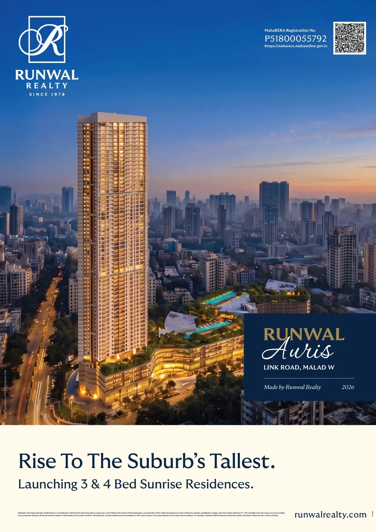 Runwal Auris: Luxury 3 & 4 BHK Residences in Malad West