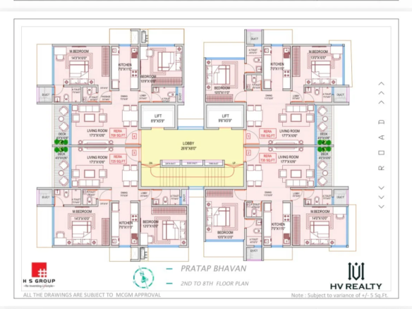 HS Pratap Bhavan Malad West typical floor plan