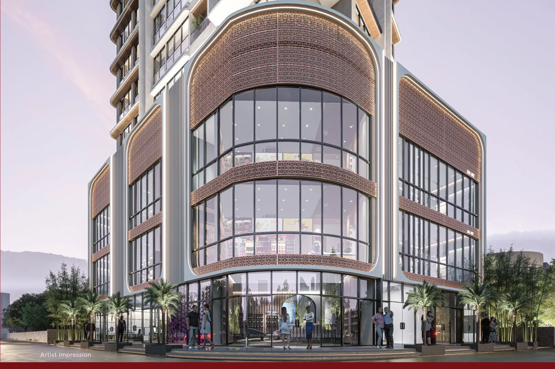 Malad Jewel modern commercial podium architectural rendering