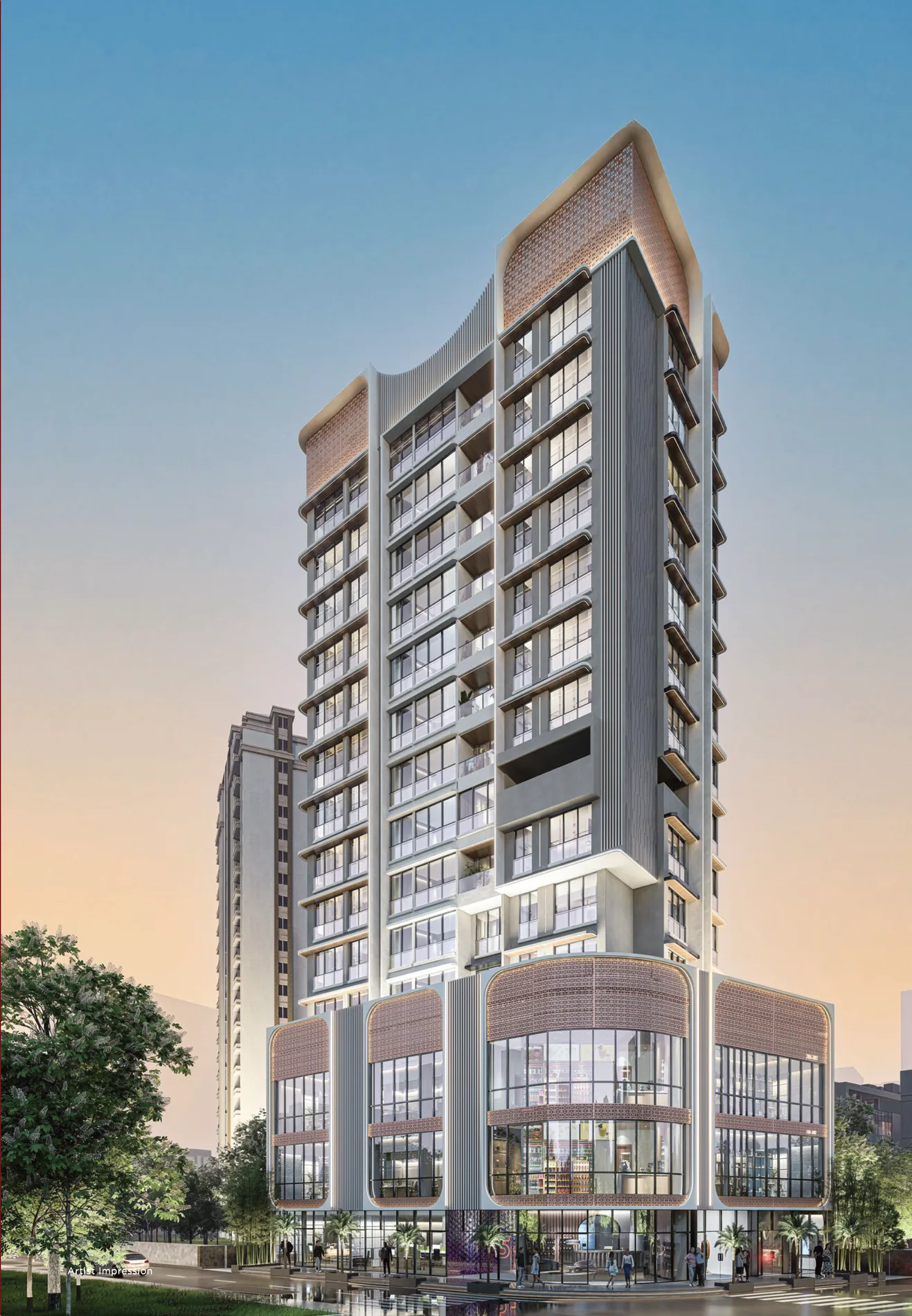 Malad Jewel mixed-use tower artist impression at Dadiseth Road Malad West