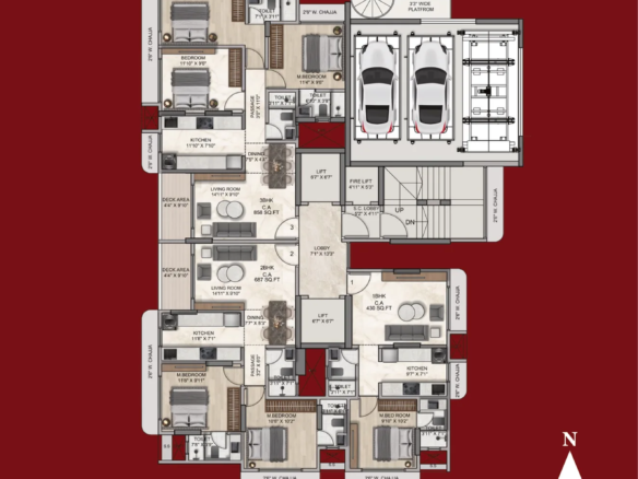 Malad Jewel typical residential floor plan and carpet area table