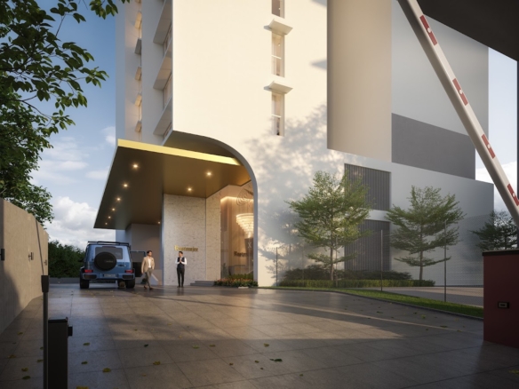 Rustomjee Ozone Skye residential drop-off entrance rendering, Goregaon West