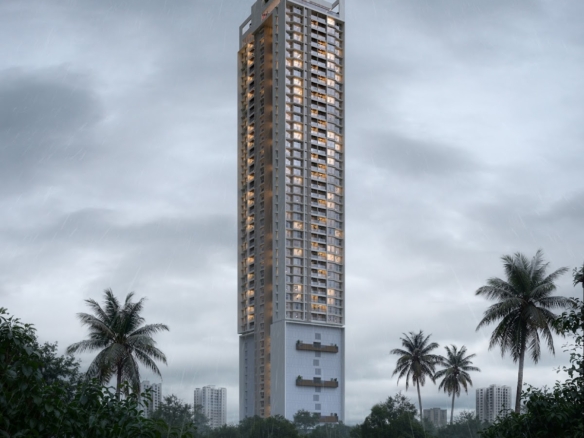 Rustomjee Ozone Skye tower official elevation rendering in Goregaon West Mumbai