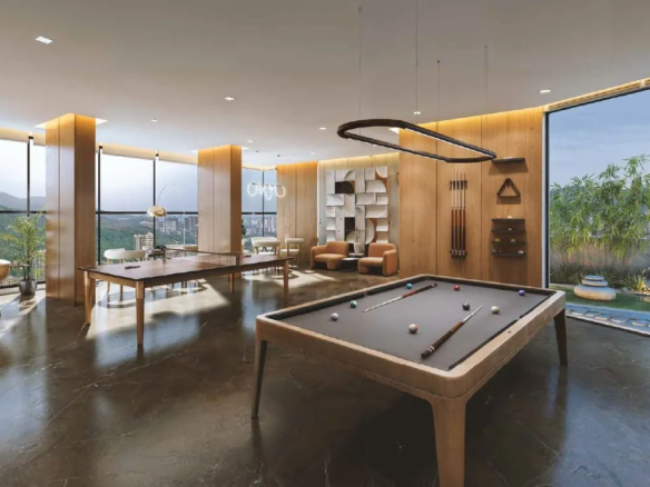 SIXTY3 W.E. Residences indoor games lounge with billiards