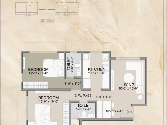 U K Christina Apartment CHSL 2 BHK RERA unit plan