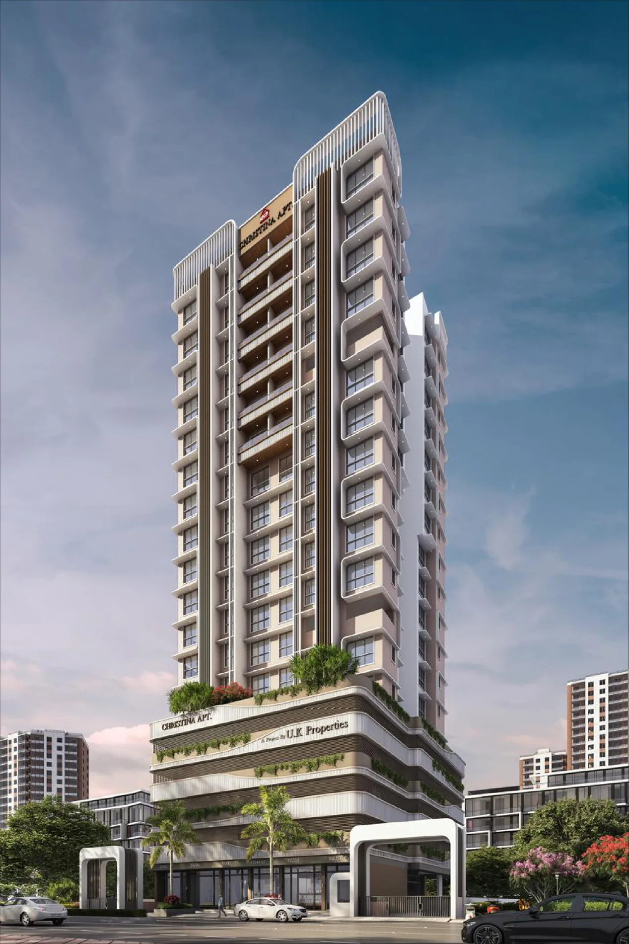 U K Christina Apartment CHSL residential tower elevation Malad West